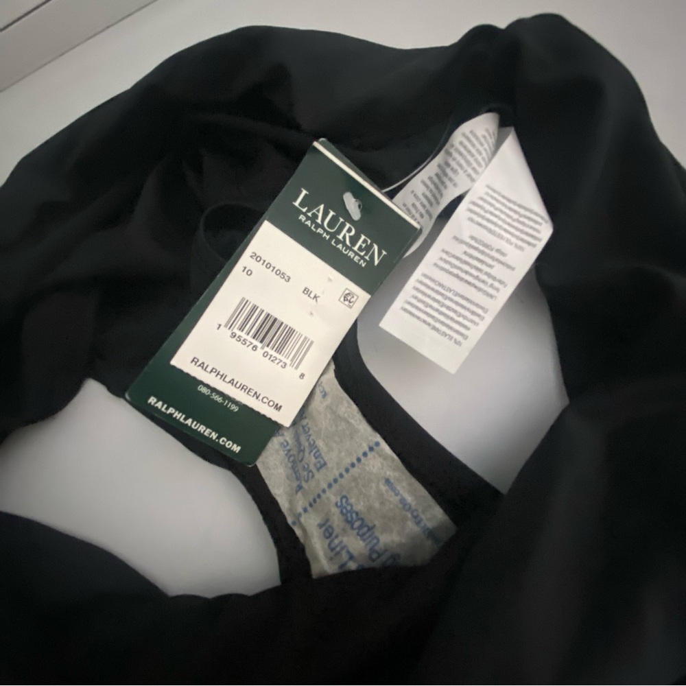 NWT LAUREN RALPH LAUREN BLACK FOLDOVER BIKINI BOTTOMS SIZE 10 BEACH POOL SWIM - Picture 3 of 4